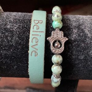 Turquoise Hamsa Beaded Bracelet